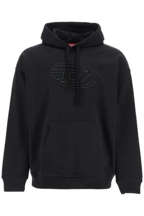 black cotton hoodie with embossed logo A03791 0JYYJ BLACK