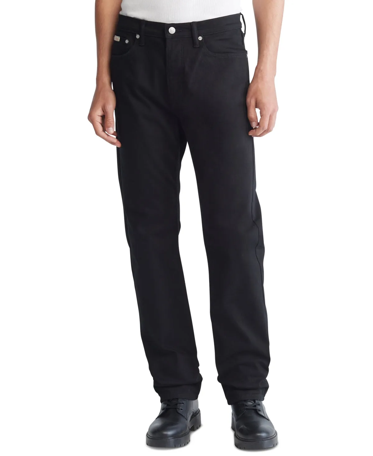 Calvin Klein Mens Straight fit Denim Pants 32 / 32 Forever Black Solid