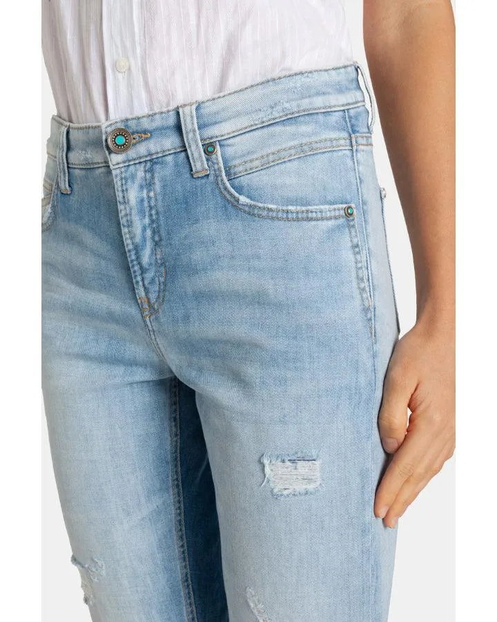 Cambio Kerry Distressed Straight Leg Jeans