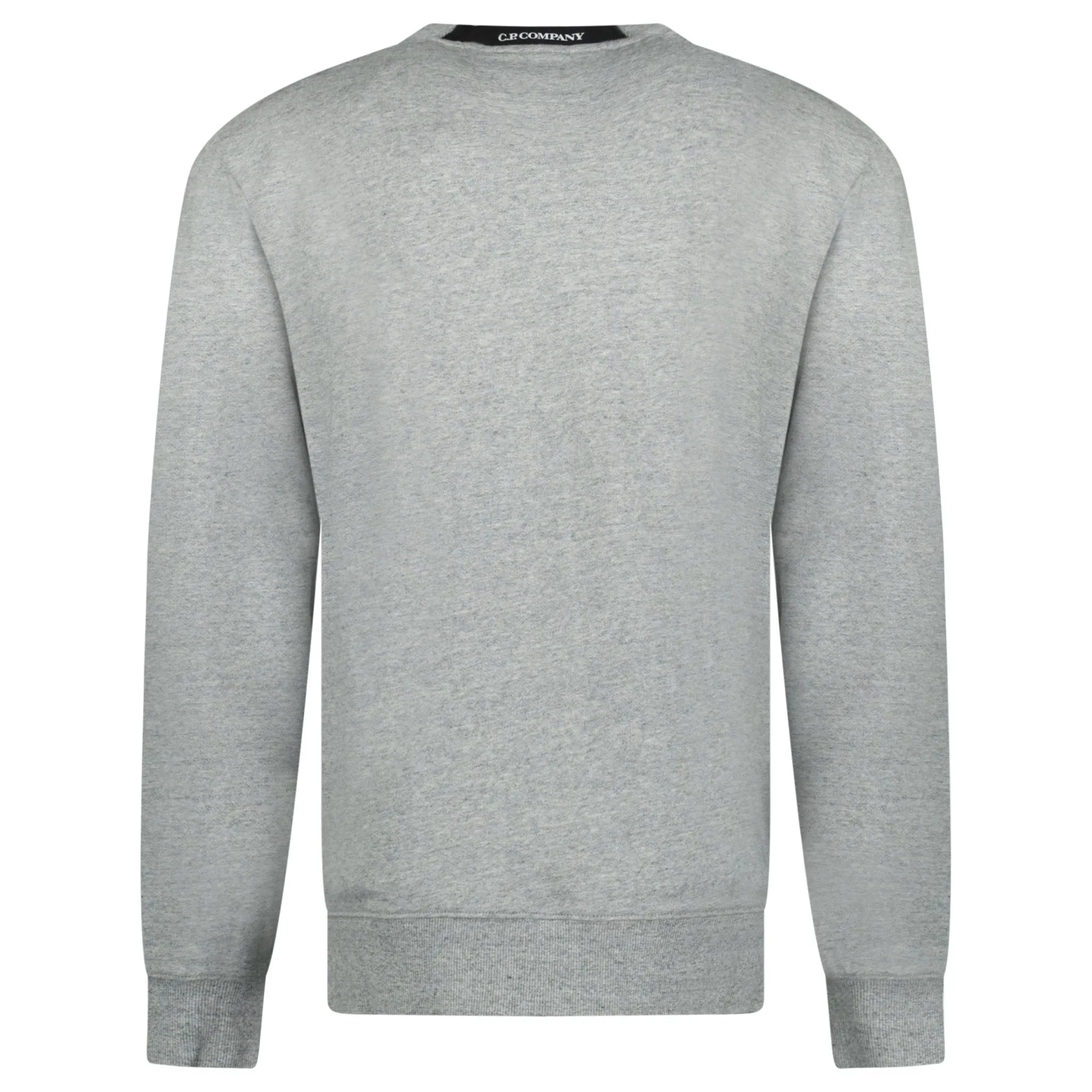 CP COMPANY DIAGONAL RAISED ARM LENS CREW NECK SWEATSHIRT GREY