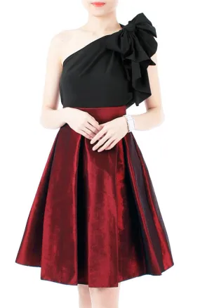 Elegance Bow One-shouldered Top - Black