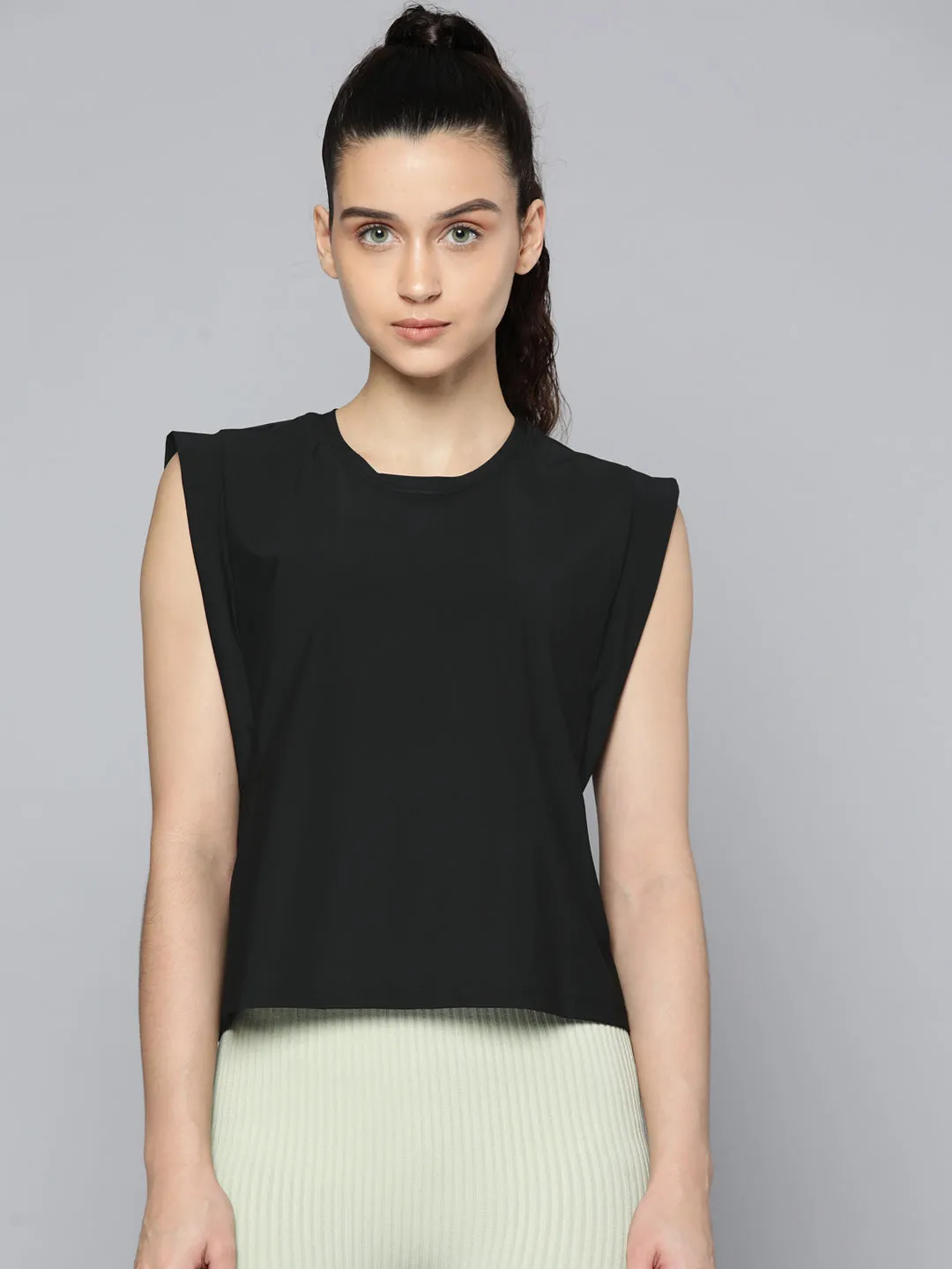 Fitkin womens black boxy tank top