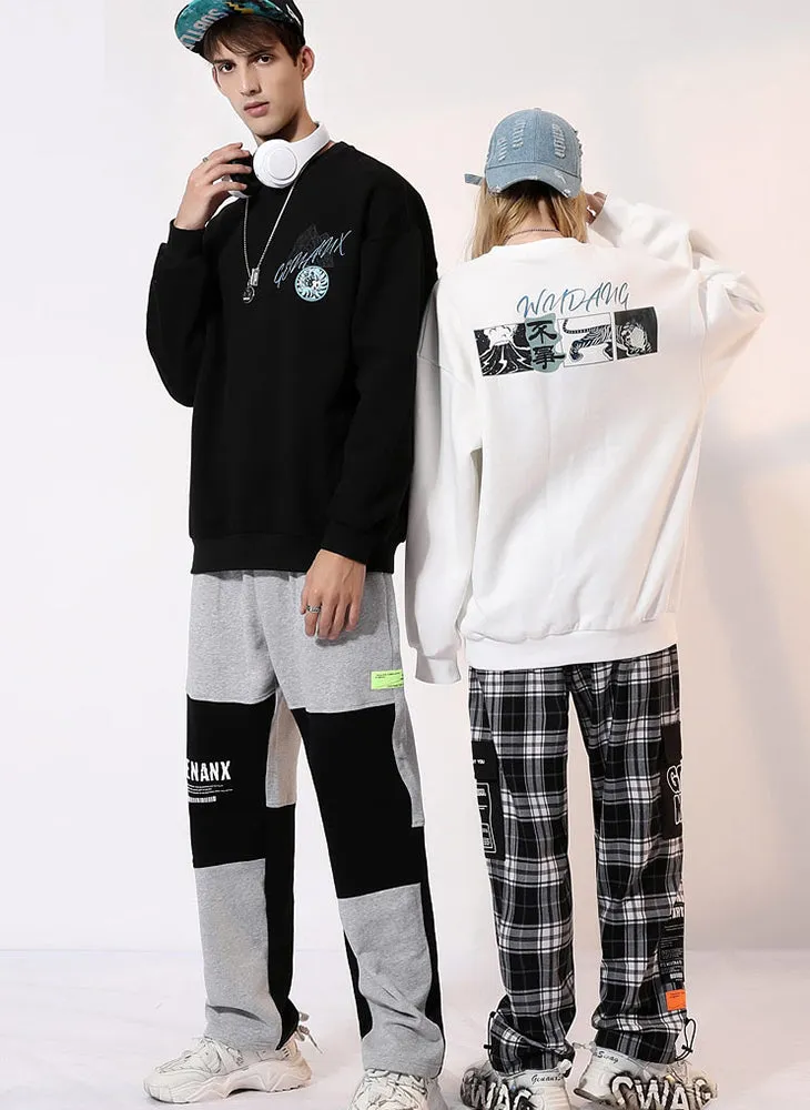 Plain Animal Print Crew Neck Sweatshirt