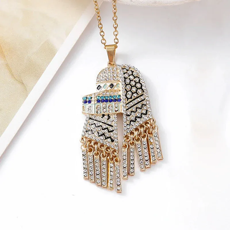 Stainless Steel Dome of the Rock (Arabic: قبة الصخرة) Mosque, Pendant Necklaces Islamic Ethnic Keffiyeh