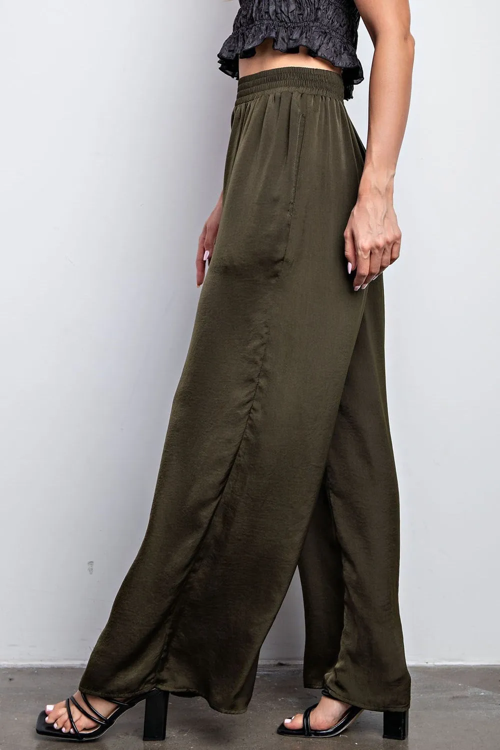 Wilma Wide Leg Satin Pants