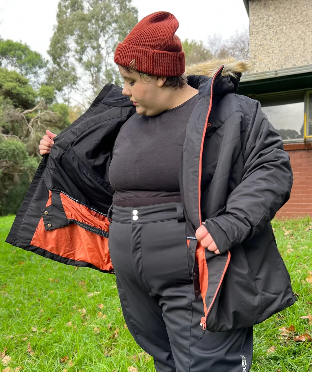 XTM Perisher Women's Plus Size Ski jacket Black Clay Plus Size 18 - 30