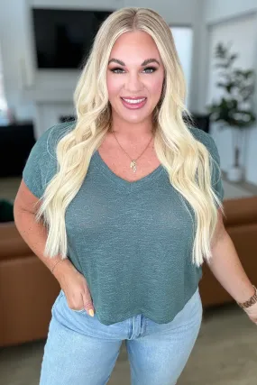 Zenana-Classic Comfort V-Neck Top in Ash Jade